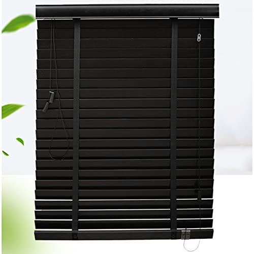 Wood Blinds for Windows, Natural Solid Wood Venetian Blinds, Black Window Shades, Outdoor Venetian Blinds, Waterproof/thermal