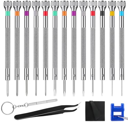 13PCS Professional Watch Screwdriver Set, BEBEEPOO Micro Precision Screwdriver Set,Micro Precision Eyeglasses Repair set, 0.6-2.0mm, Jewelry Work,Computer Phone Small Tools