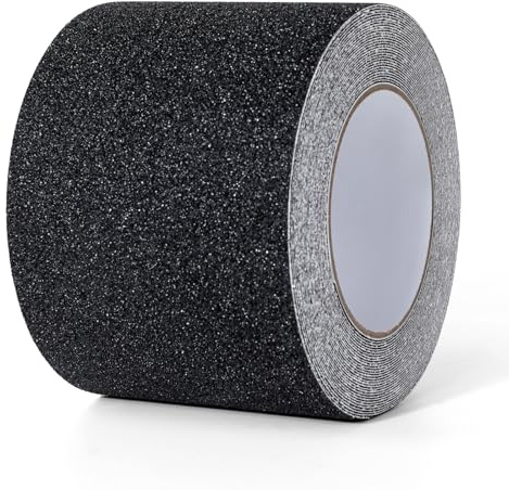 AiQInu Antirutsch Klebeband 10cmx10m, Schwarz | 0Selbstklebend, Wasserfest, Treppe Anti Rutsch Streifen, Anti-Rutsch-Band