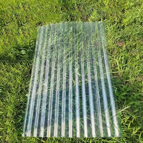 Transparente Tageslichtplatten for den Außenbereich,1.2mm Lichtwellplatte,Gerätehaus Carport Wellbahn,Wandblech Dachblech,Ersatzplatten,Schuppenplatte,Isolierend/Wetterfest,1/3/6/7/9/10 Stück(7 Pcs,0.