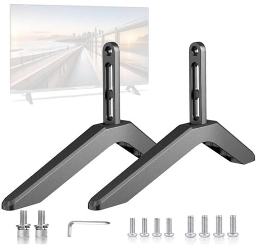 TV Sockelfüße, Universal TV Standfüße für 32 bis 65 Zoll Fernseher, Paar TV Füße für Flach Curved TV Smart TV LCD LED Fernseher bis zu 45kg, Geeignet für Lochabstand 20 bis 55mm