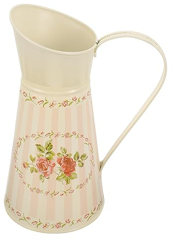 MAGICLULU Vaso in Metallo Vintage Stile Retrò Per Fiori e Piante Secchiello Decorativo Per Interno Ed Esterno Supporto Rustico Per Vasi Con Design Elegante e Creativo Per Arredamento Casa e