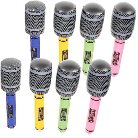 FOYTOKI 8pcs Inflatable Microphone Fake Microphone Props for Boys and Girls Toy Bulk Party Supplies