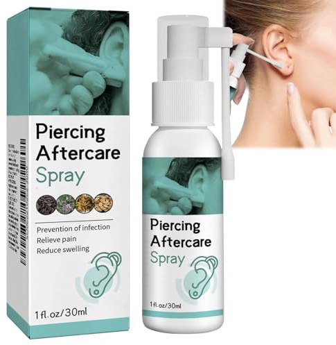 Piercing Cleaner for Piercings, Piercing Cleaner-Piercing Cleaning Solution, Gentle Ear Aftercare Cleaning Fluid,Soothing for Ears, Nose, Tongue & Navel, Safe, Promotes Hygiene