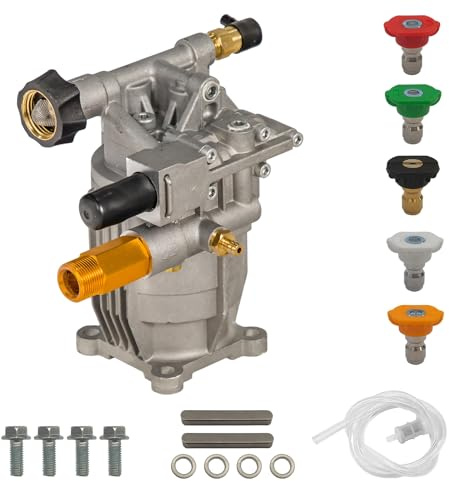 YUZINO Nettoyeur haute pression à essence, pompe de nettoyeur haute pression horizontale à tige de 1,9 cm 2200-3000 psi, 2,4 Gpm, pompe de rechange pour nettoyeur haute pression, démarrage facile pour
