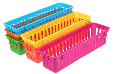 SHINEOFI 6pièces Paniers De Rangement Pour Papeterie Multi-usages Pour Crayons Bureau Maison Plastique Facile à Transporter
