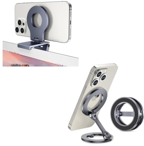 Itramax Continuity Camera Mount Magnetic iPhone Webcam Holder for MacBook & iMac 1-Pack & Magnetic Golf Cart Phone Holder Dual-Sided MagSafe Mount 1-Pack