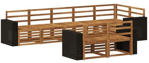 vidaXL Sofagarnituren Massivholz Akazie, Garten-Sofa, modernes Sitzmöbel für draußen, gemütliche Lounge, Terrassenset, stylisches Design