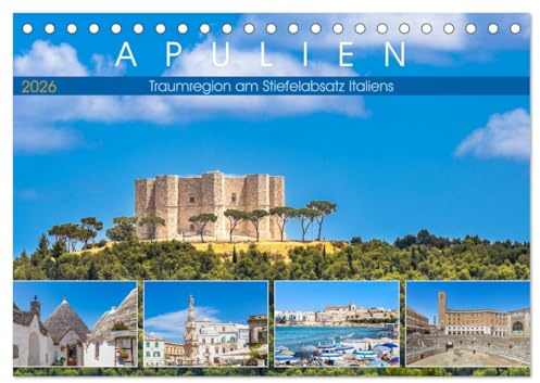 Apulien - Traumregion am Stiefelabsatz Italiens (Tischkalender 2026 DIN A5 quer), CALVENDO Monatskalender: Impressionen aus dem Süden Italiens zwischen Trani und Otranto (CALVENDO Orte)