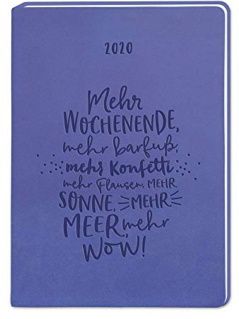 Terminplaner Lederlook A6 Lila (Mehr Wochenende) 2020: Terminplaner Lederlook A6