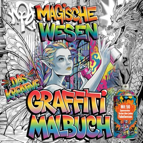 Das kreative Graffiti Malbuch – Magische Wesen: Mit 56 magischen Fabelwesen im Graffiti-Style zum Ausmalen für kreative Jugendliche und Teens ab 14 ... Hintergrundinformationen zu jedem Fabelwesen.