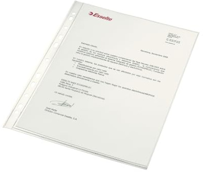 ESSELTE 56148 - Dokumententasche COPYSAFE PP Orangenleder mit Verstärkung (Tasche 25 Stück) DIN A4 11 Bohrungen