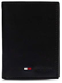 Tommy Hilfiger Men's Polished Lamb Credit Card Organizer,Black,One Size