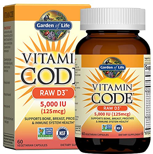 Garden of Life Vitamin Code Raw D3 5000 IU, 60 Vegetarian Capsules
