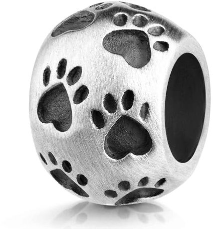 Materia Pfoten Beads Silber 925 Charms antik 44