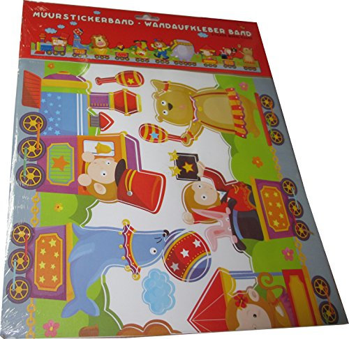 Wandsticker Dekoration / Wandtattoo für Kinderzimmer 120 x 32 cm (Zirkus-Clown)