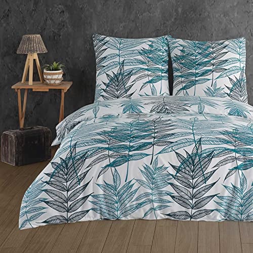 Buymax® Bettwäsche 200x220 100% Baumwolle 3-Teilig Bettbezug - Bettwäsche-Sets 200 x 220cm mit 2 mal Kissenbezüge 80x80cm, ÖKO-TEX Renforcé-Bettdeckenbezug Set mit Reißverschluss