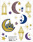 Amscan 242168 - Fensterbild Set Eid Mubarak, 15 Stück, Fastenbrechen, Dekoration