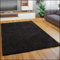 Paco Home Teppich Wohnzimmer Schlafzimmer Hochflor Shaggy Flokati Optik Einfarbiges Design Weich Flauschig Moderne Deko, Grösse:80x150 cm, Farbe:Schwarz