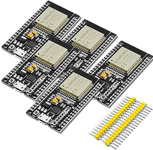 AZDelivery 5 x ESP-32 Dev Kit C unverlötet NodeMCU Module WLAN WiFi Development Board mit CP2102 (Nachfolgermodell zum ESP8266) und kompatibel mit Arduino inklusive E-Book!…