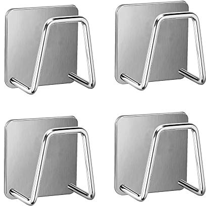 TWSTYFAL 4 Stücke Klebeschwammhalter Schnell Trocknend Spülbecken Schwammhalter Wasserdichter Schwammhalter für Küchenaccessoires (4 Stück)