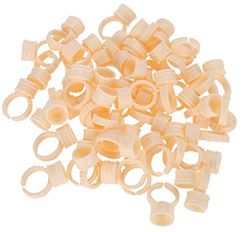 100Pcs Silicone Pigment Rings, Tattoo Ink Rings Holder, Eyebrow Microblading Pigment Glue Holder Microblading Pigment Rings Cup Holder Nail Art Eyelash Extension Tool(M)