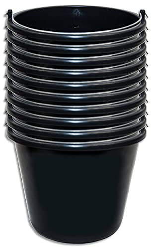Wohnkult 10x Stella Bucket Baueimer für die Baustelle - schwarz (5 Liter)