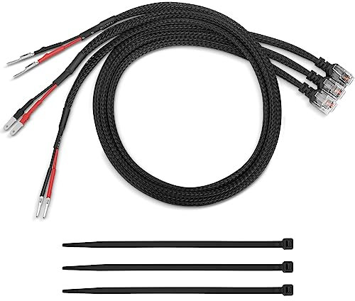 Hydencamm 14 Upgraded Mirror Plug Wire Tap Radar Detector Hardwire Power Cord Kit for Escort Valentine One Uniden Beltronics, Mount RJ11 with Braided Set of 3