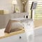 3 Loch Badewannenarmatur Wannenrandarmatur mit Ausziehbarem Handbrause Nickel Gebürstet Wasserhahn Badewanne Armatur für Badewanne Wasserfall Dusche Einhandmischer