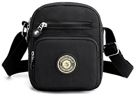 Milky Way Damen Umhängetasche aus Nylon mit mehreren Taschen, für Damen und Mädchen, zum Einkaufen, Wandern, für den täglichen Gebrauch (schwarz)