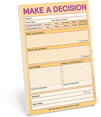 Knock Knock Notizblöcke Make a Decision, Checkliste, lustige Büro-Notizblöcke, 15,2 x 22,9 cm, Pastellfarben, 1 Stück