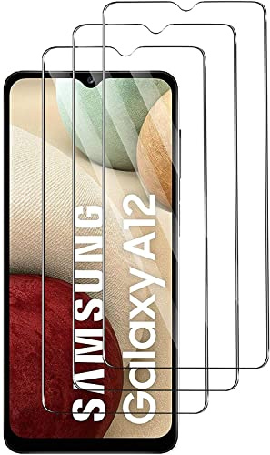 【Lot de 3】, Verre Trempé pour Samsung Galaxy A12, Film Protection écran - Anti Rayures - sans Bulles d'air -Ultra Résistant (HD Ultra Transparent) Dureté 9H Glass