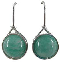 Ohrringe Noble Edelstein Amazonit (Silber)