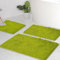 AINAHYVA Badezimmerteppiche Chenille Badematte 3-teiliges Set, super saugfähig, starke PVC-rutschfeste Unterseite, Plüsch, zottelig, dick, maschinenwaschbar, für Badewanne, Dusche, Toilette, Grün