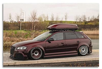 JUNNA Sportauto-Poster für Audi RS3 Rennwagen, dekoratives Gemälde, Leinwand, Wand- und Kunstbild, Familien-Schlafzimmer, 50 x 75 cm