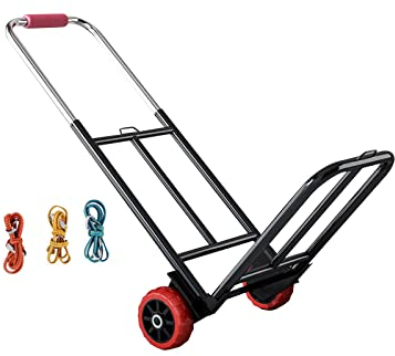 Colcolo Verstellbarer Klappbare Sackkarre Gepäckwagen, 35KG Zusammenklappbarer Handwagen, Mehrzweck-Gepäckwagen, Einkaufswagen für Reisen, Transport Getränkekisten, Geschäftsreise