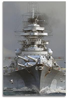 KYNA Bismarck Schlachtschiff-Poster, dekoratives Gemälde, Leinwand, Wandposter und Kunstbild, modernes Familien-Schlafzimmer, Dekoration, Poster, 60 x 90 cm