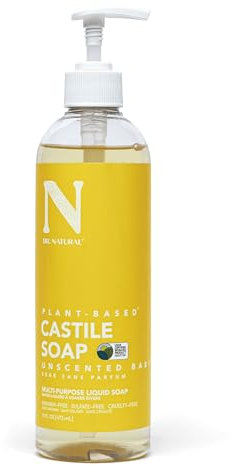 Dr. Natural Castile Liquid Soap - Multi-Use Body Wash, Shampoo and Face Wash - Body Soap for Skin, Hair, Pets and Home - Unscented Baby - 473 ml