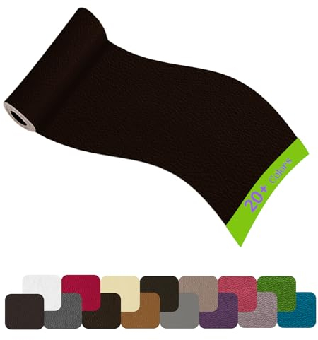 Leder Reparatur Set Kunstleder Selbstklebend, 10x160cm Leder Patch Selbstklebend Lederflicken Kunstleder Reparaturset für Sofa, Couch, Möbel, Autositze, Bürostuhl, Handtaschen(Dunkelbraun)