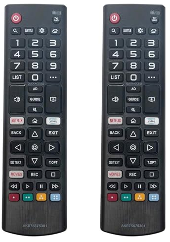 2Pcs AKB75675301 Ersatz Fernbedienung passend für LG TV AKB75675311 43UM74PLB 43UM739PLC 43UM71PLB 55UM7PLC 49UM74PLB 49UM739PLC 49UM71PLB 49UM717LB 49UM7PLA 43UM717LB 43UM7PLA 75UM7110PLB