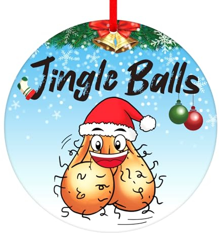 WhatSign Lustige Weihnachtsschmuck Jingle Balls Lustige Ornament für Erwachsene Frech Hoden Weihnachtsschmuck für Weihnachtsbaum Dekorationen Kugeln Ornament Lustig für Freund Ehemann H