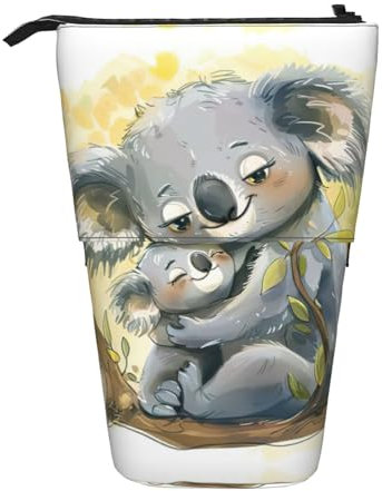 fifbird Federmäppchen mit Uhr-Zahnrad-Aufdruck, Teleskop-Stifttasche, Stehender Stifthalter, Schreibwaren-Aufbewahrungstasche, Süße Koala Mama und B, Einheitsgröße, Kosmetiktasche