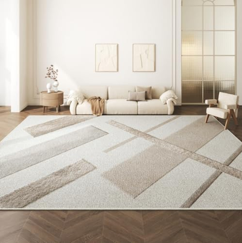 MINTIFNT Wohnzimmer Teppich Licht Luxus Wabi-Sabi-Stil Schlafzimmer Couchtisch Nachttisch Teppich rutschfest leicht zu kümmern, eine große Fläche zu verbreiten das Sofa Bodenkissen nehmen