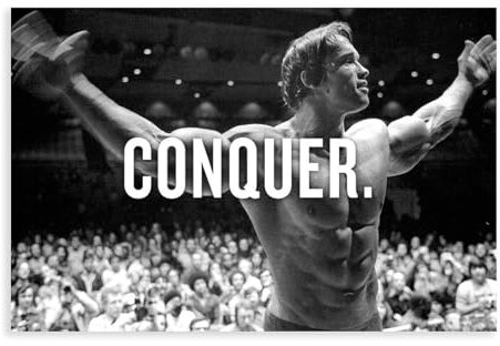 NebulaNova Arnold Schwarzenegger 3 Inspirierend,Fitnessstudio Leinwand Poster Schlafzimmer Dekor Sport Landschaft Büro Zimmer Dekoration Geschenk Unframe-style 12x18inch(30x45cm)