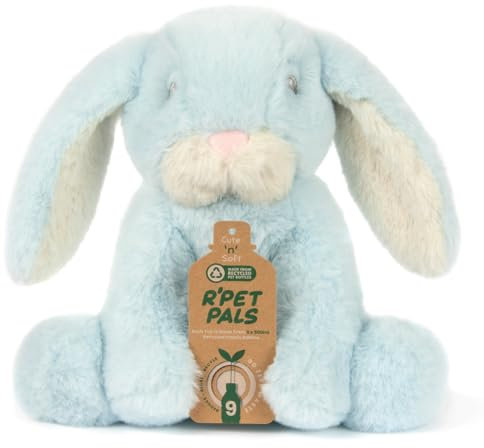 L & P Home & Gifts Lesser & Pavey R pet pals Flopsy bunny blue Teddy Bear For Kids | Made Up of Recycled Bottles | Stuffed Animal Soft Toys | Ideal For Birthday or Baby Gift