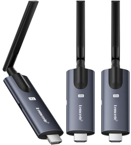 Trasmettitore senza fili HDMI e 2 Ricevitori, Lemorele 1080P Trasmissione senza fili HDMI Funk Supporta 1 Trasmettitore a 4 Ricevitori Max Streaming Video per Laptop, Fotocamera, TV Box a HDTV