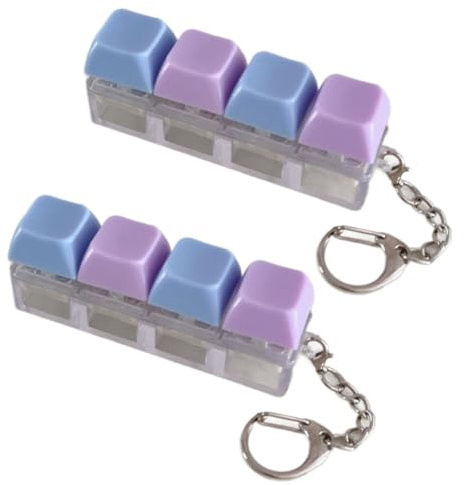PSFXBM 2 PCS Purple Fidget Toy, 4-Button Fidget Keyboard, Stress Relief Toy, Adult Focus Toy
