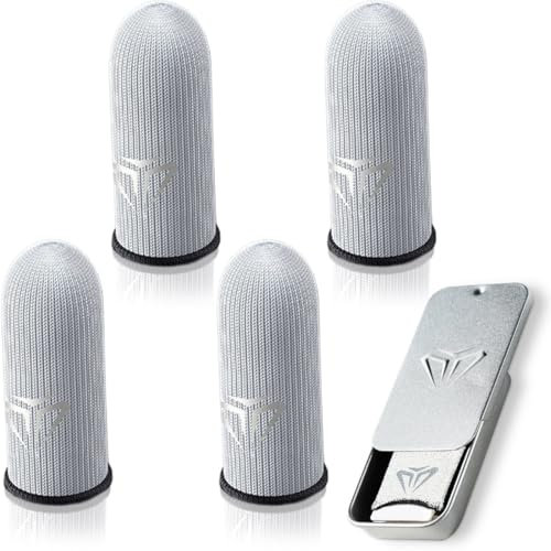 KUMSODE 4 Pezzi Finger Sleeves, Manicotti-dita da Gaming per Cellulari, Riutilizzabile Guanti da Gioco Mobile PUBG, Copridita Touch Screen, per Giochi mobili Android iOS