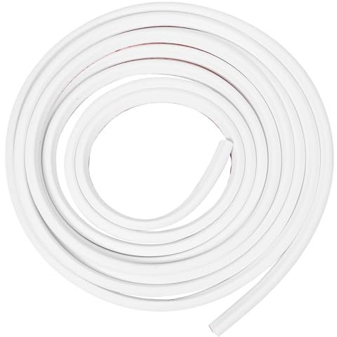 HOMSFOU 1 rouleau de ruban d'étanchéité en silicone blanc pour portes de fenêtres et de portes, réduction du bruit, design antivol