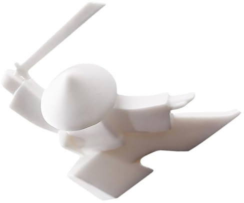 NIYANGLE Porta Incenso Design Creativo e Scolpito Cura in Ceramica Bianco Statua Samurai Decorativa, Resistente All'usura per Studio e Camera da Letto